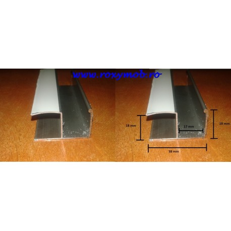 PROFIL DUBLU U 2,5 M ALUMINIU ECO
