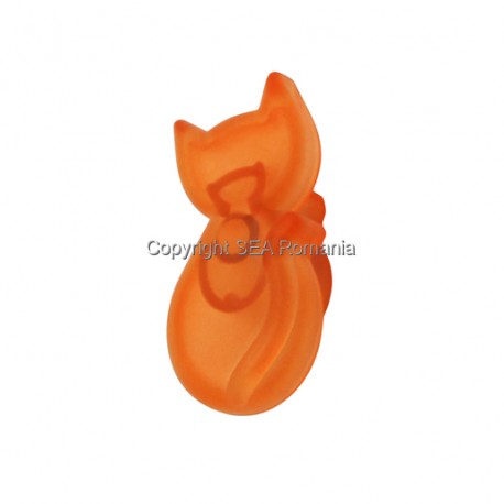 BUTON PLASTIC TRANSPARENT PISICUTA ORANGE 487.07.48