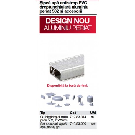 INALTATOR PVC INGUST 11X24MM FOLIE FINISAJ ALU 712.83.114