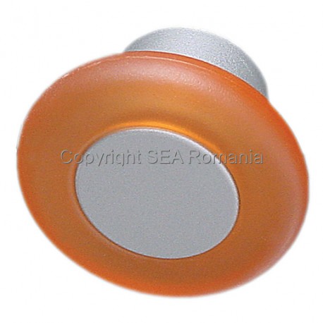 BUTON PLASTIC TRANSPARENT ORANGE ALU D35XH20MM 484.04.148