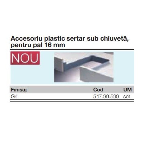 SERTAR SUB CHIUVETA MIJLOC PLASTIC PAL 16MM GRI 547.99.599