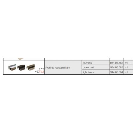 SISTEM ADOOR PROFIL REDUCERE 10 MM-A18 LIGHT 5.8M 944.06.584