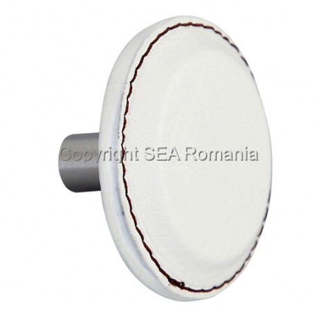 BUTON FINISAJ INOX PIELE 45X27MM ALB 481.61.111