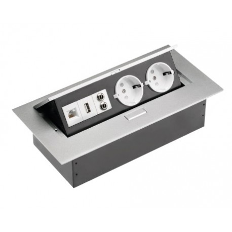 PRIZA GTV INCASTRABILA BLAT 2XSCHUKO USB MINIJACK INTERNET