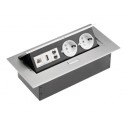 PRIZA GTV INCASTRABILA BLAT 2XSCHUKO USB MINIJACK INTERNET