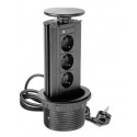PRIZA GTV INCASTRABILA ROTUNDA BLAT D100 3SCHUKO NEGRU