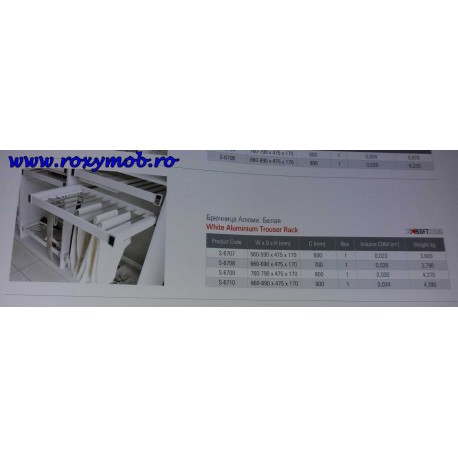 SUPORT PANTALONI 860-890X475X170MM ALB CU AMO S-6710