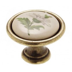 BUTON PORTELAN GIUSTI FLOARE VEREDE 34X25MM