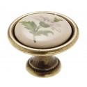 BUTON PORTELAN GIUSTI FLOARE VEREDE 34X25MM