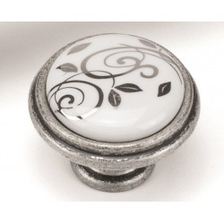 BUTON PORTELAN GIUSTI P77.00.M2.E8G ARGENTO VECHIO 35X27MM
