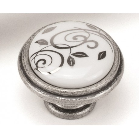 BUTON PORTELAN GIUSTI P77.00.M2.E8G ARGENTO VECHIO 35X27MM