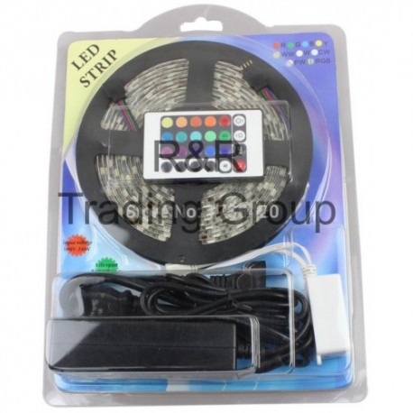 KIT LED 5050B 60 RGB BLISTER 5M IP20 14.4W+TRANS F6A+TELE