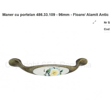MANER PORTELAN FLOARE GALBEN CU VERDE ROTUNJIT 486.33.109