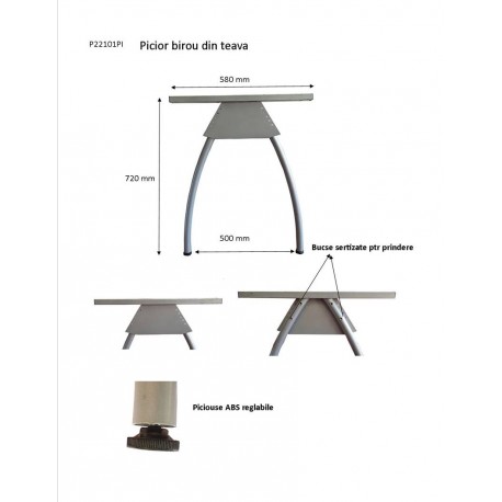 PICIOR BIROU OFFICE 580X500X720MM P22101PI