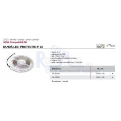 BANDA LED SIMPLA 12V 24W 5M LR CABLU 1M 4.8W/M 833.01.176
