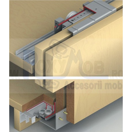 SISTEM GLIS HAFELE 80 KG ( 19 - 28 MM ) INT + EXT 406.80.002