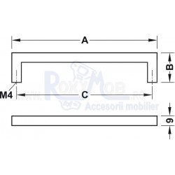 MANER HAFELE IOTA 233X28MM 224MM INOX 155.00.092