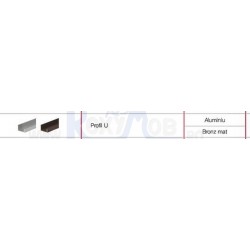SISTEM ADOOR PROFIL U 18 ECO BRONZ MAT 5.8M 944.06.461