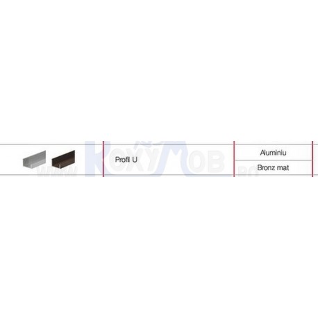 SISTEM ADOOR PROFIL U 18 ECO BRONZ MAT 5.8M 944.06.461