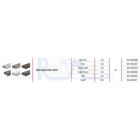 SISTEM ADOOR SINA SUP DUBLA LIGHT BRONZ 5.8 M 944.06.905