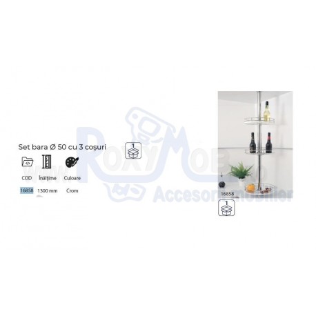 SET BARA FI50 L1300MM 3COSURI H6101 CROM 16858