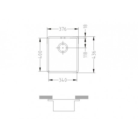 CHIUVETA ALVEUS QUADRIX 20 SATIN INGROPAT 340 X 400 X 200