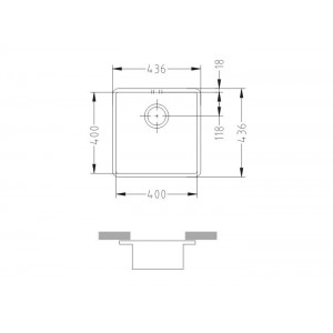 CHIUVETA ALVEUS QUADRIX 30 SATIN INGROPAT 400 X 400 X 200