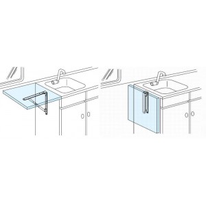 CONSOLA RABATABILA 400X400 MM NEAGRA/ALBA