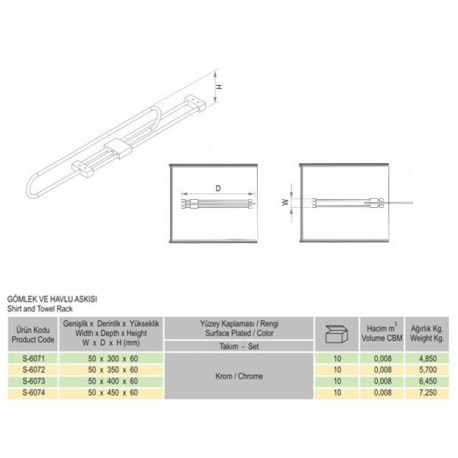 SUPORT UMERAS STARAX S-6074 50 X 450 X 60