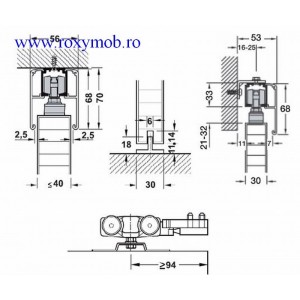 SLIDO CLASSIC 60-P KIT USA SIMPLA LEMN 940.60.006