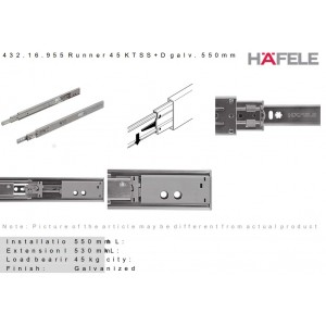 GLISIERA HAFELE BILE AMORTIZARE 45.7 L550 MM 45KG 432.16.955