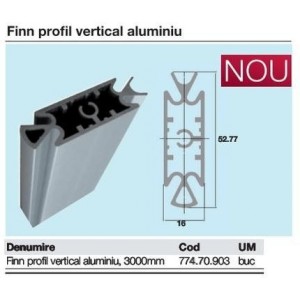 FINN COMPARTIMENTARE PROFIL VERTICAL ALUMINIU 3M 774.70.903