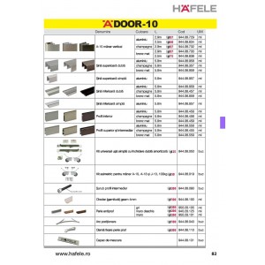 SISTEM ADOOR MANER VERTICAL A10 ALUMINIU 2.9 M 944.06.729