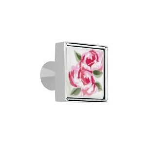 BUTON PORTELAN PATRAT MODEL FLORAL ROZ 485.46.105