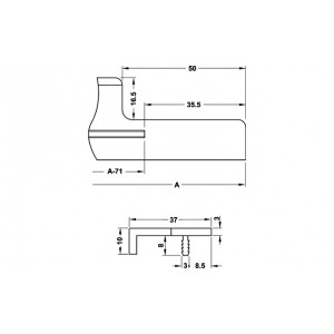PROFIL MANER ALUMINIU 595MM 126.26.905