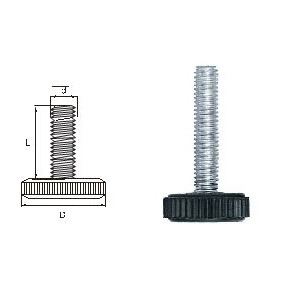 PICIOR NIV REGL CU SURUB M8X25, DIM 28 NEGRU, COD 442.34.19