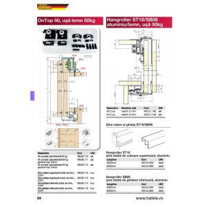 HANGROLLER SINA SUPERIORA ALU ST18 3 METRI 400.52.630