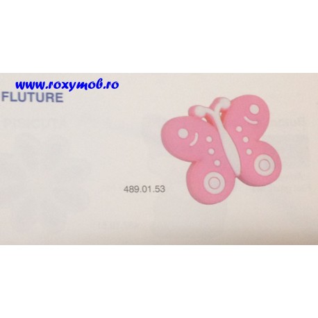 BUTON SOFT PLASTIC - FLUTURE - ROZ 43X28X25MM 489.01.53
